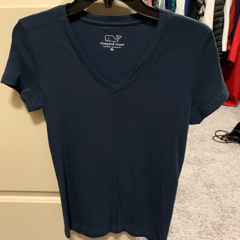 Vineyard Vines Navy V-Neck Top